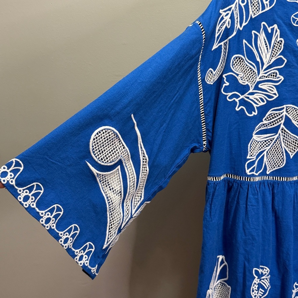 NWT Johnny Was Oversized Jade Barbara Mini Dress in Baleine Blue M - Picture 6 of 9